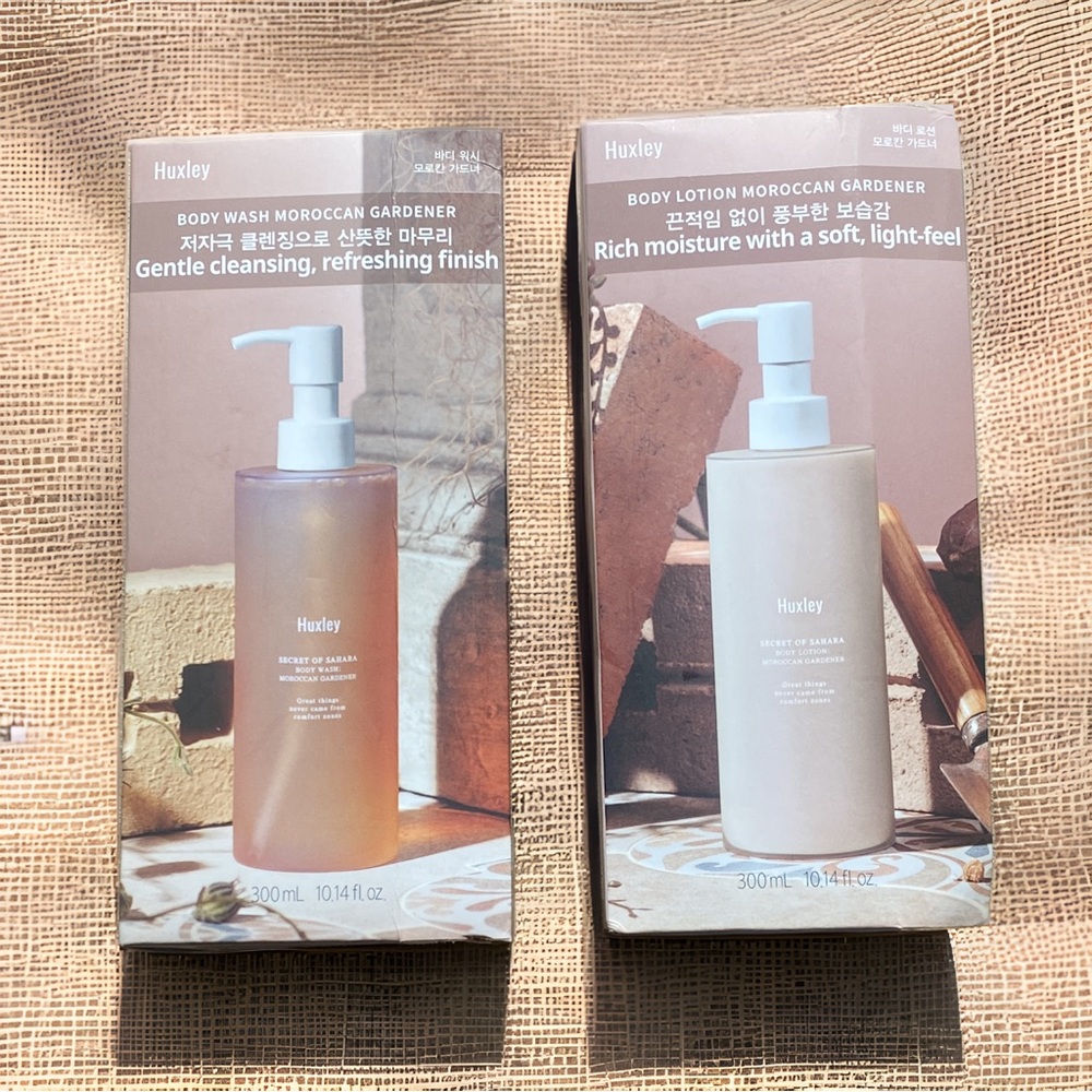 BUNDLE Huxley Secret of Sahara, Body Lotion & Wash, Moroccan Gardener 300ml